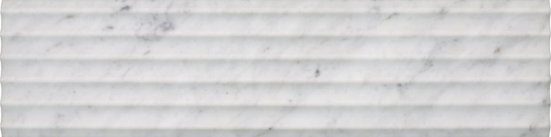 Bianco Carrara Honed Flute-In 15 x 60 x 1 cm Field Tile