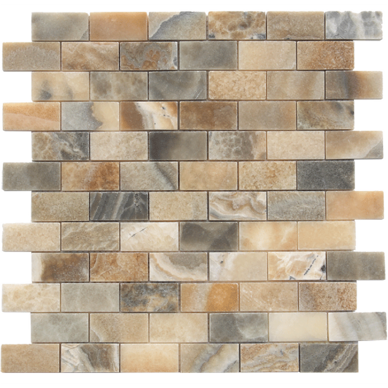 Dover Grey Onyx 2.5 x 5 cm Honed Mosaic