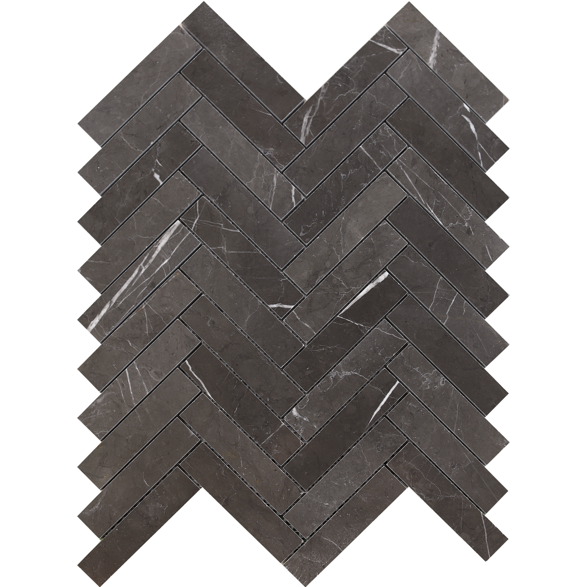 Mount Grey Plain Herringbone 2.5 x 10 cm Polished Mosaic 