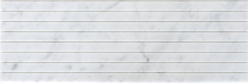 Bianco Carrara Honed Groove 15 x 60 x 1.25 cm Field Tile