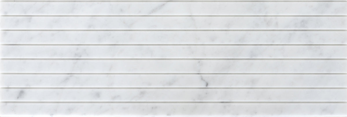Bianco Carrara Honed Groove 15 x 60 x 1.25 cm Field Tile 