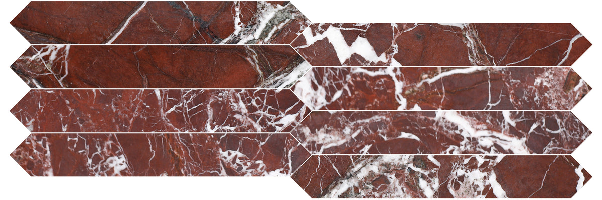 Rosso Levanto Honed Picket 5 x 30 x 1 cm Field Tile 