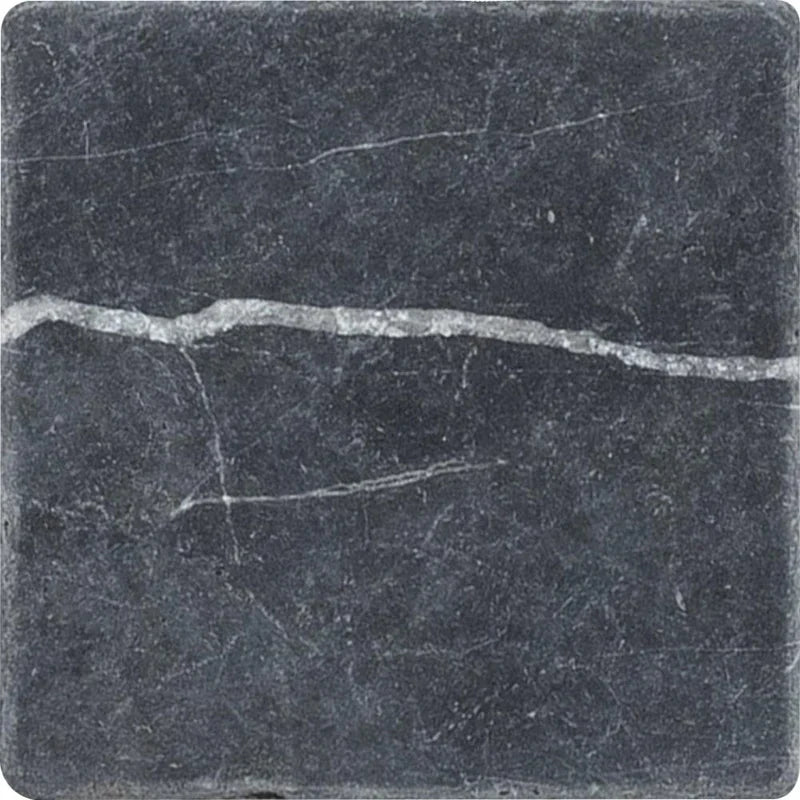 Black Silk Tumbled 7.5 x 7.5 x 1 cm Field Tile