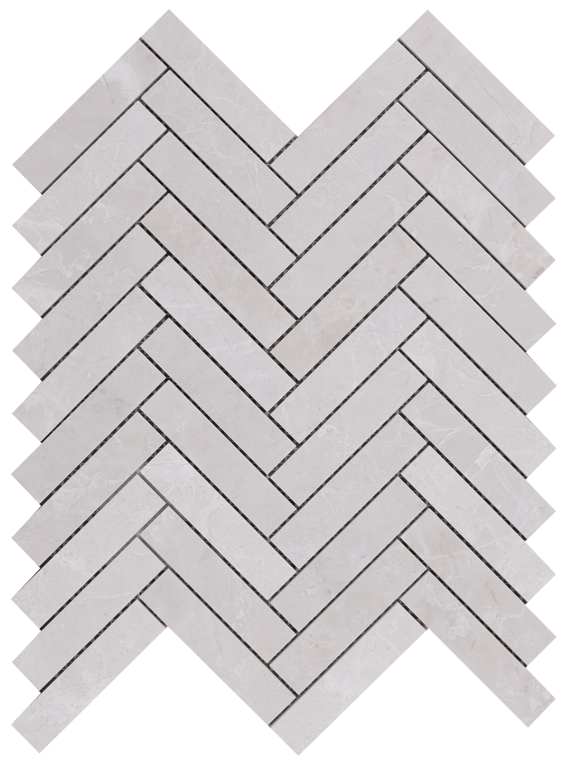 Moon Cream Herringbone 2.5 x 10 cm Honed Mosaic