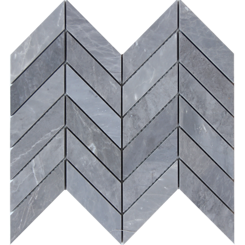 Earth Grey Chevron 2.5 x 10 cm Honed Mosaic