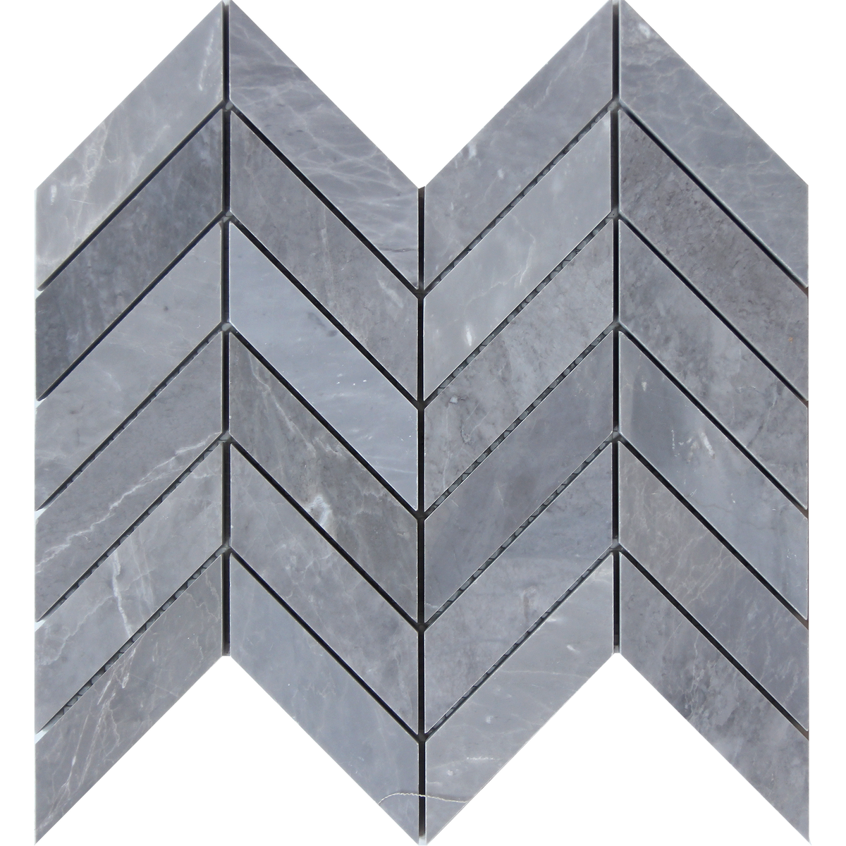 Earth Grey Chevron 2.5 x 10 cm Honed Mosaic 