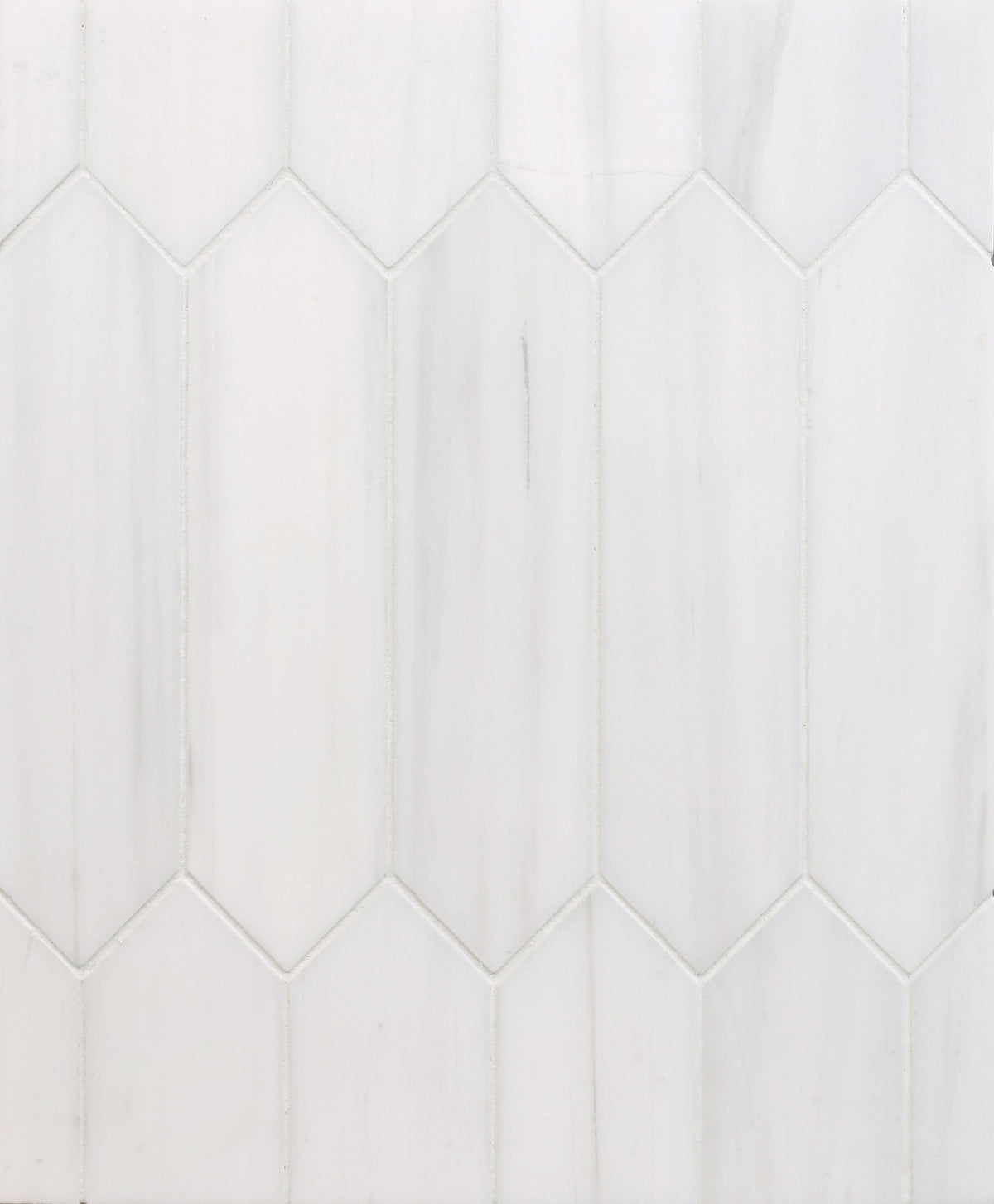 Glacier White Picket 5 x 20 cm Honed Mosaic 