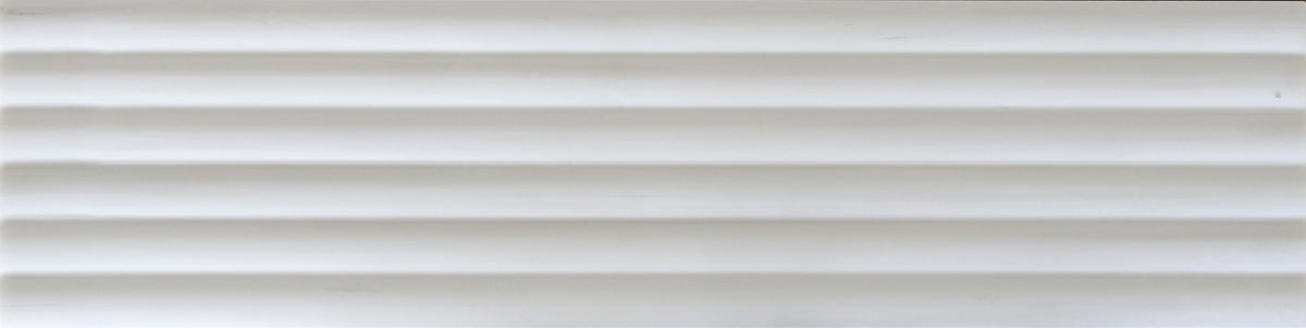Glacier White Honed Flute-In 15 x 60 x 1 cm Field Tile 
