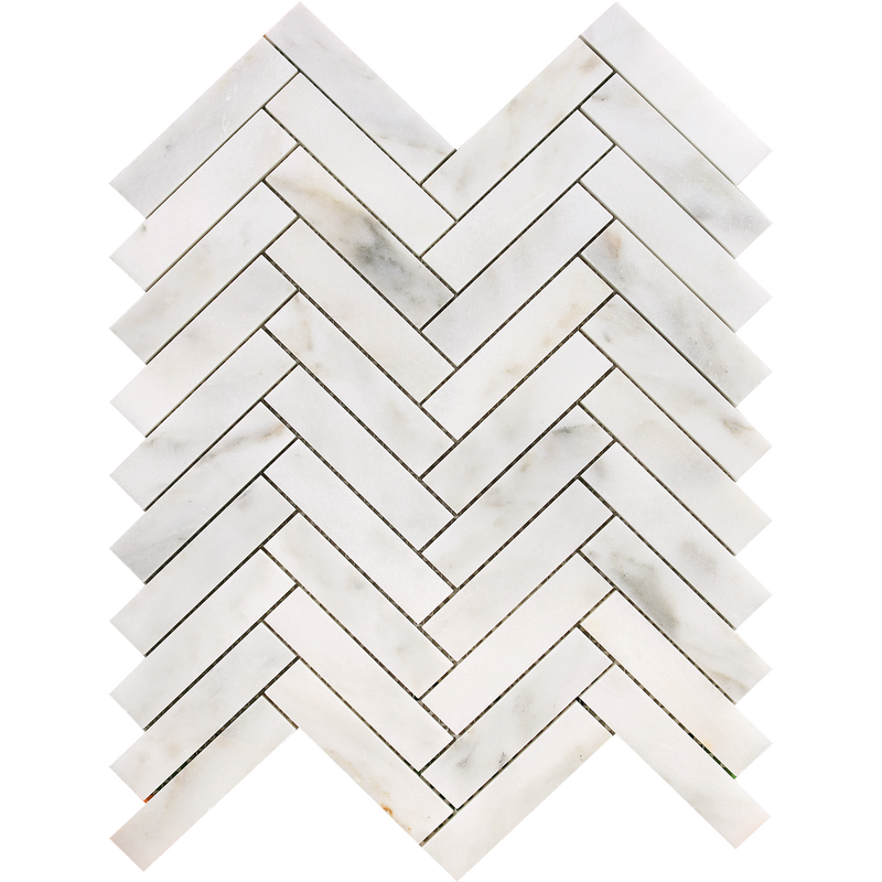 Calacatta Vida Herringbone 2.5 x 10 cm Honed Mosaic