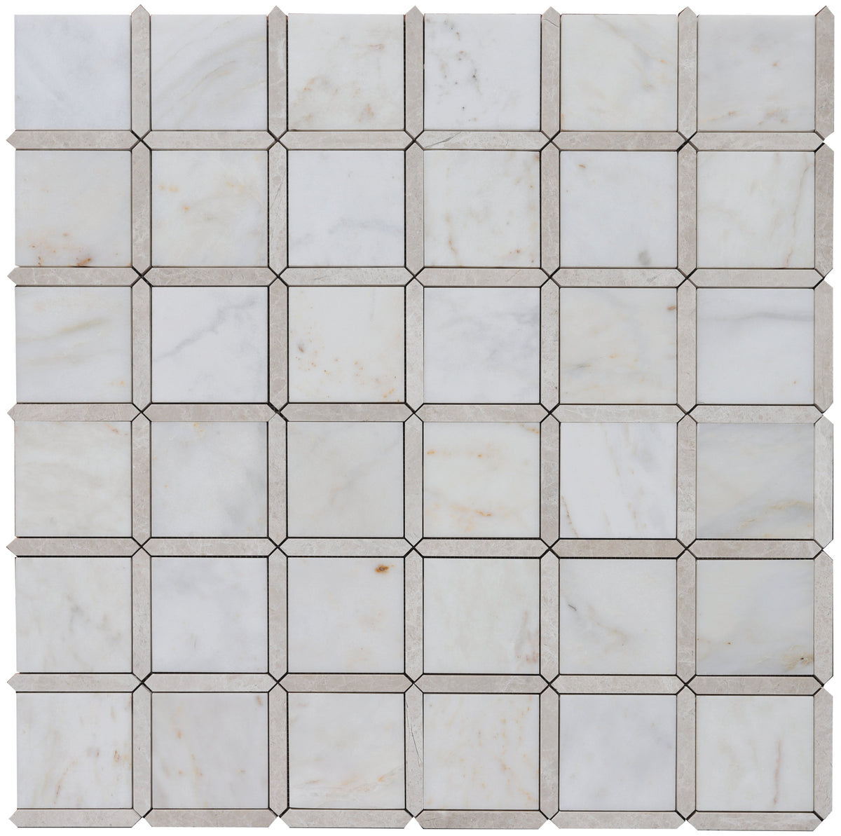 Vanillish Pearl &amp; Afyon Sugar Venetian Picket Honed Mosaic 