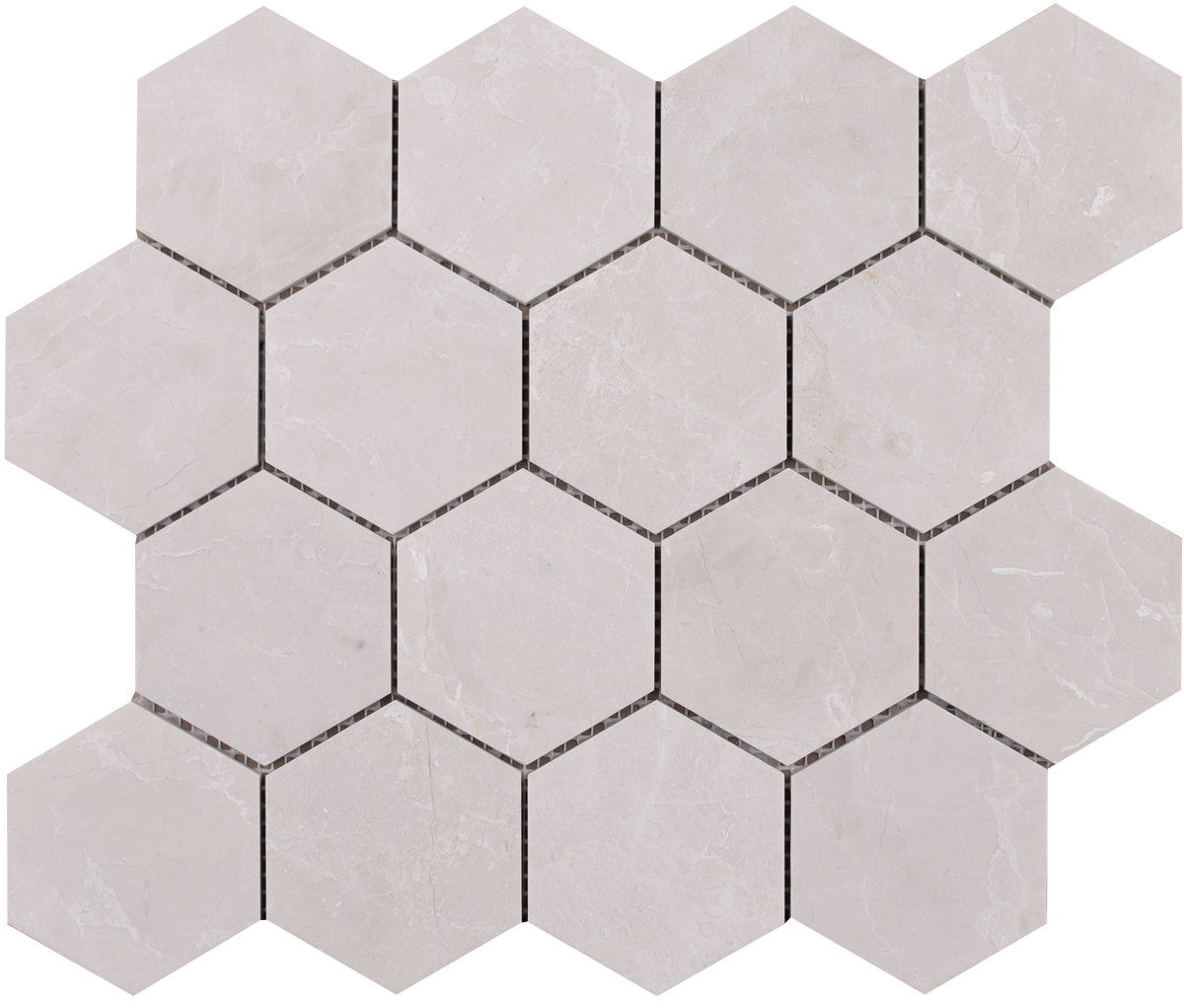 Moon Cream Hexagon 7.5 cm Honed Mosaic 