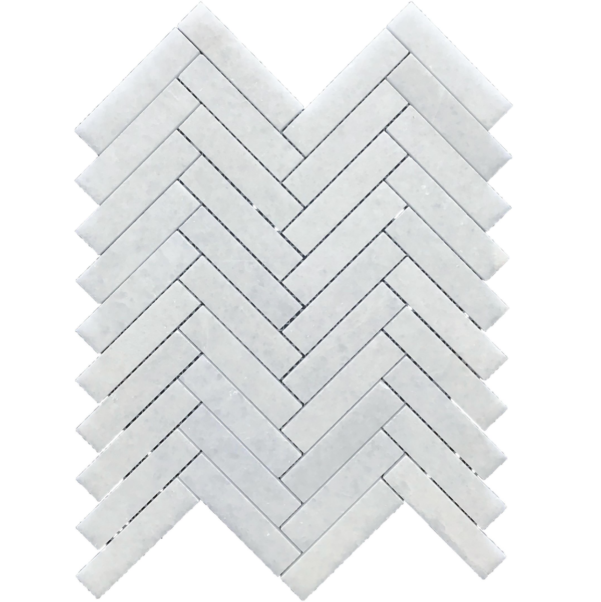 Snow White Herringbone 2.5 x 10 cm Polished Mosaic 