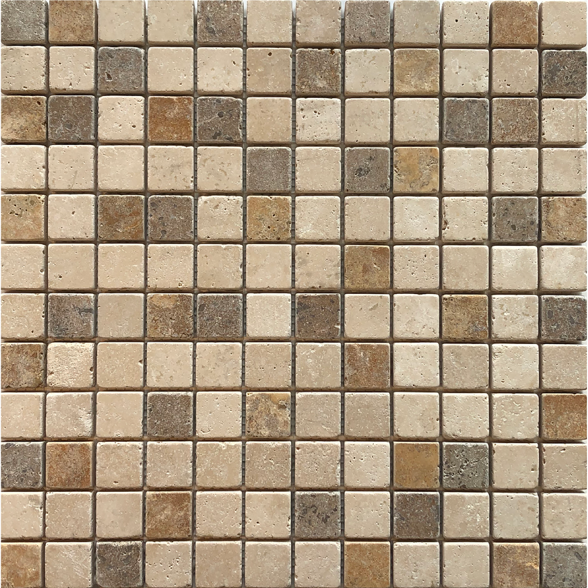 Kona Brown CC &amp; Classic Light CC &amp; Noce CC 2.5 x 2.5 cm Tumbled Mosaic 