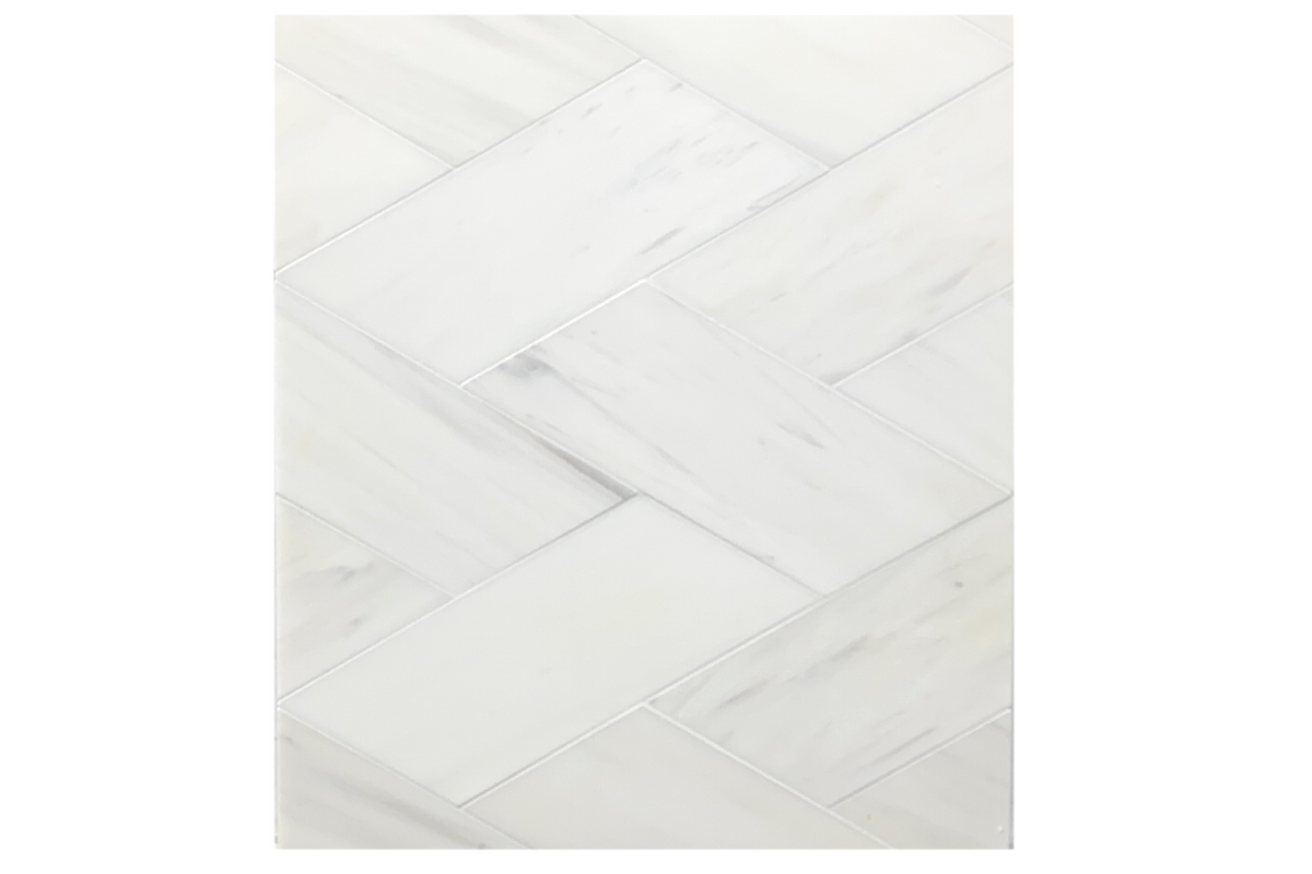 Glacier White Honed Swan Left  x 1 cm Field Tile 