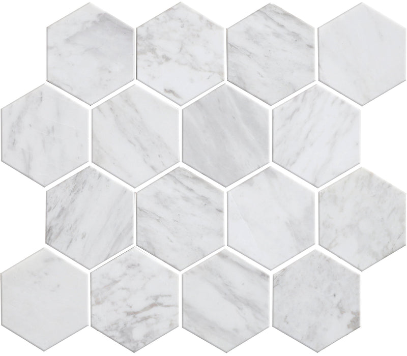 Volakas Hexagon 7.5 cm Honed Mosaic