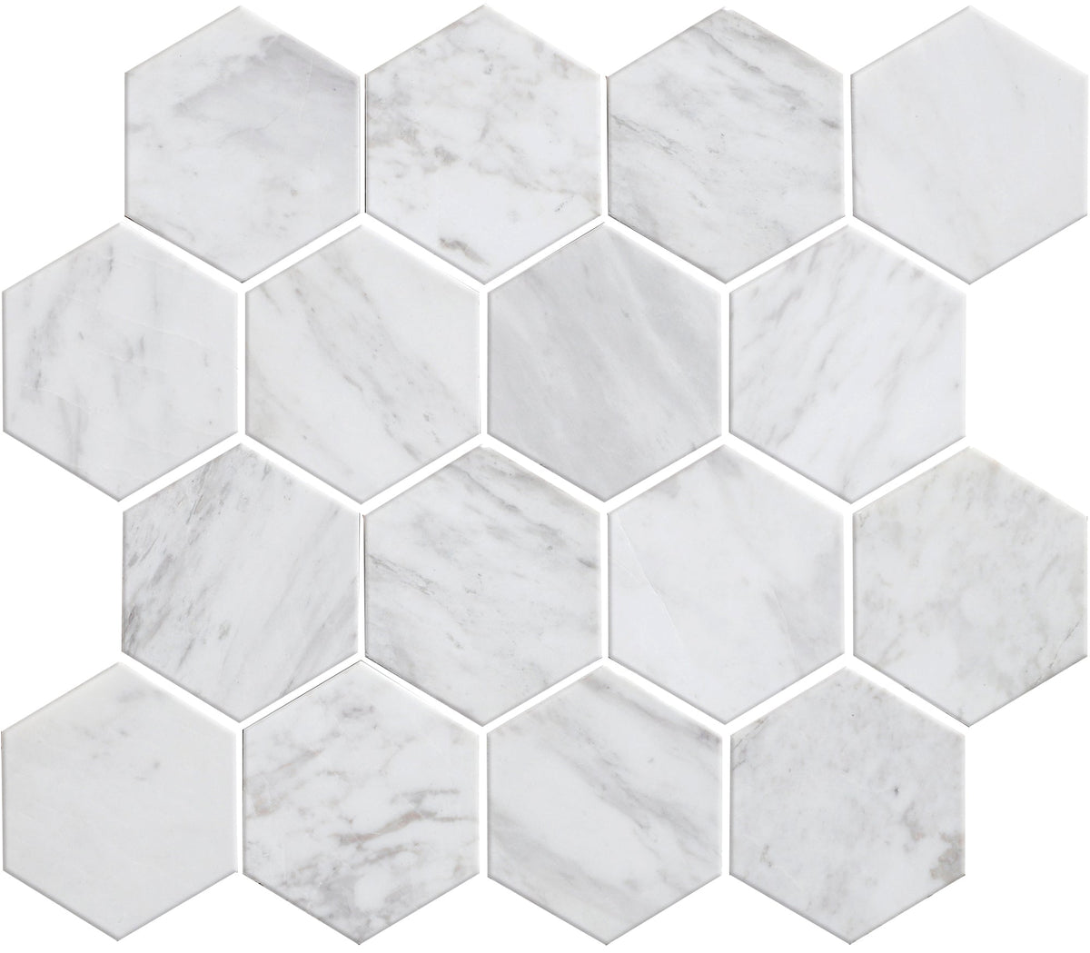 Volakas Hexagon 7.5 cm Honed Mosaic 