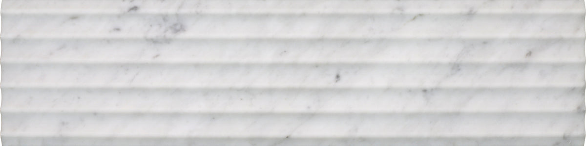 Bianco Carrara Honed Flute-In 15 x 60 x 1 cm Field Tile 