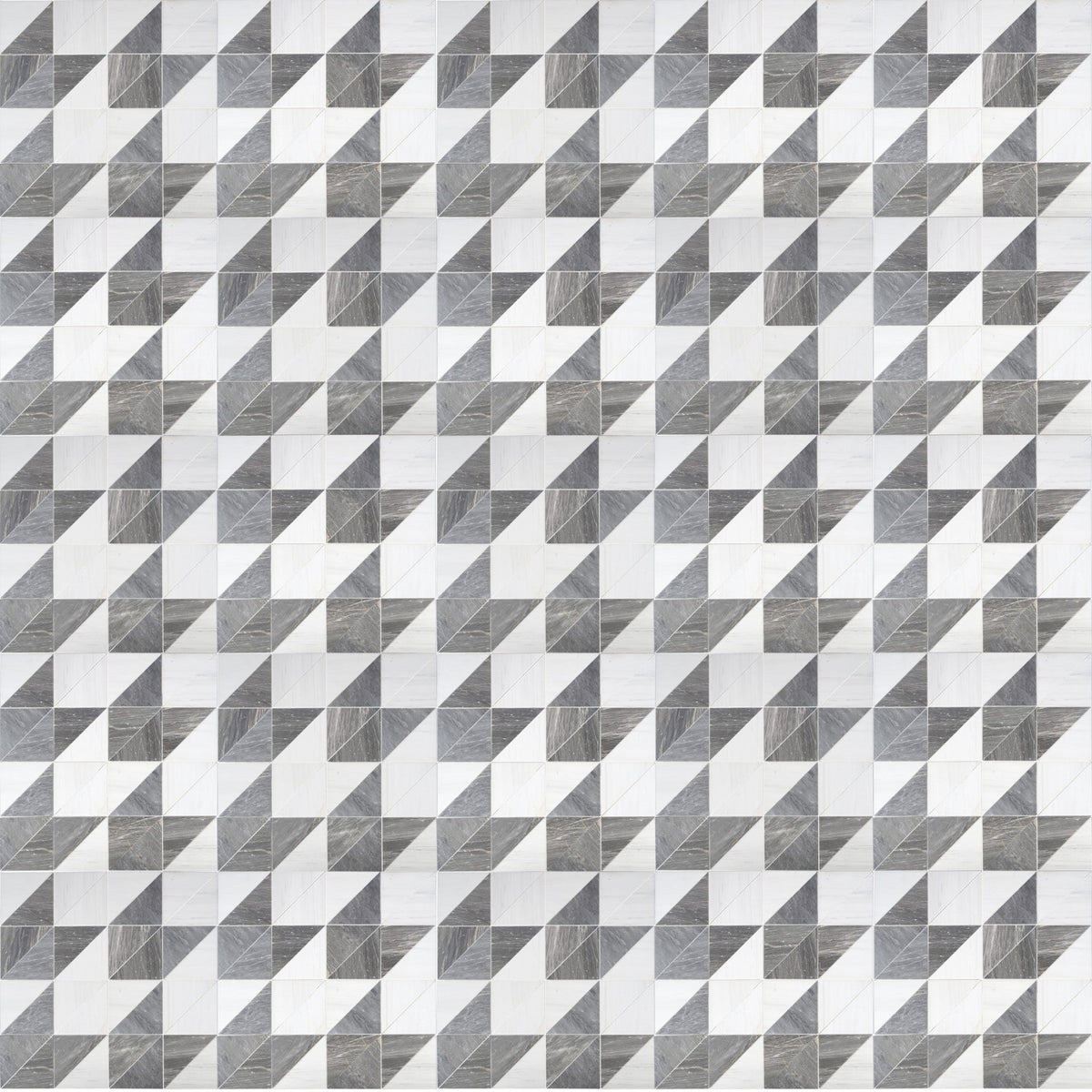 Glacier White Honed Diamond Triangle  x 1 cm Field Tile 