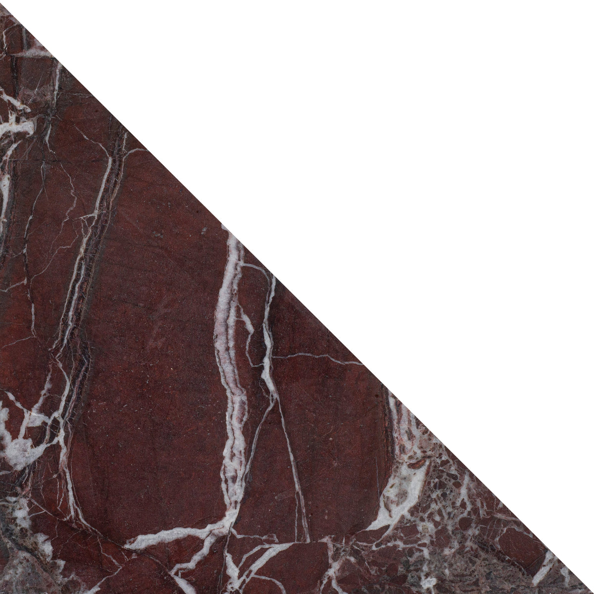 Rosso Levanto Honed Diamond Triangle  x 1 cm Field Tile 