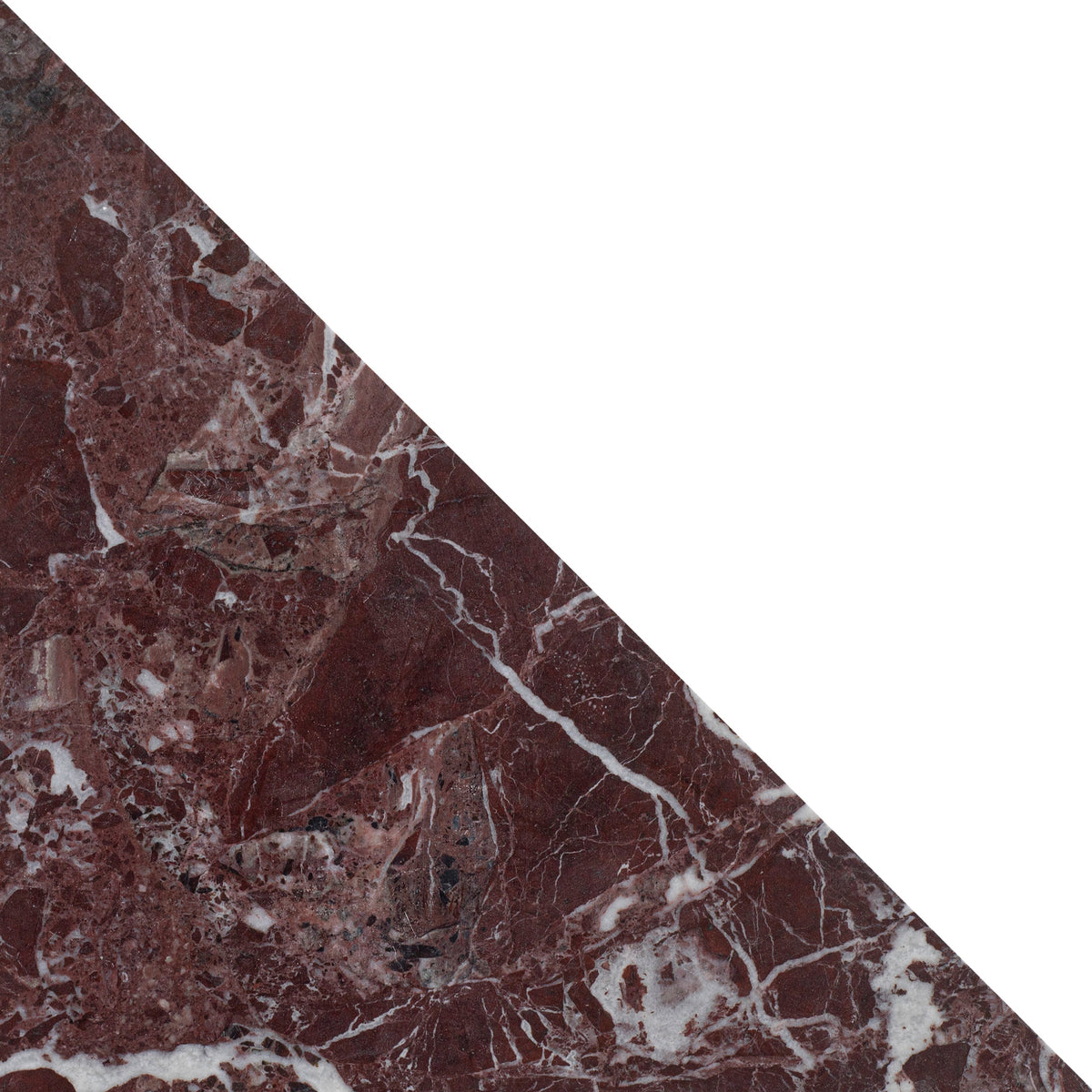 Rosso Levanto Honed Diamond Triangle  x 1 cm Field Tile 