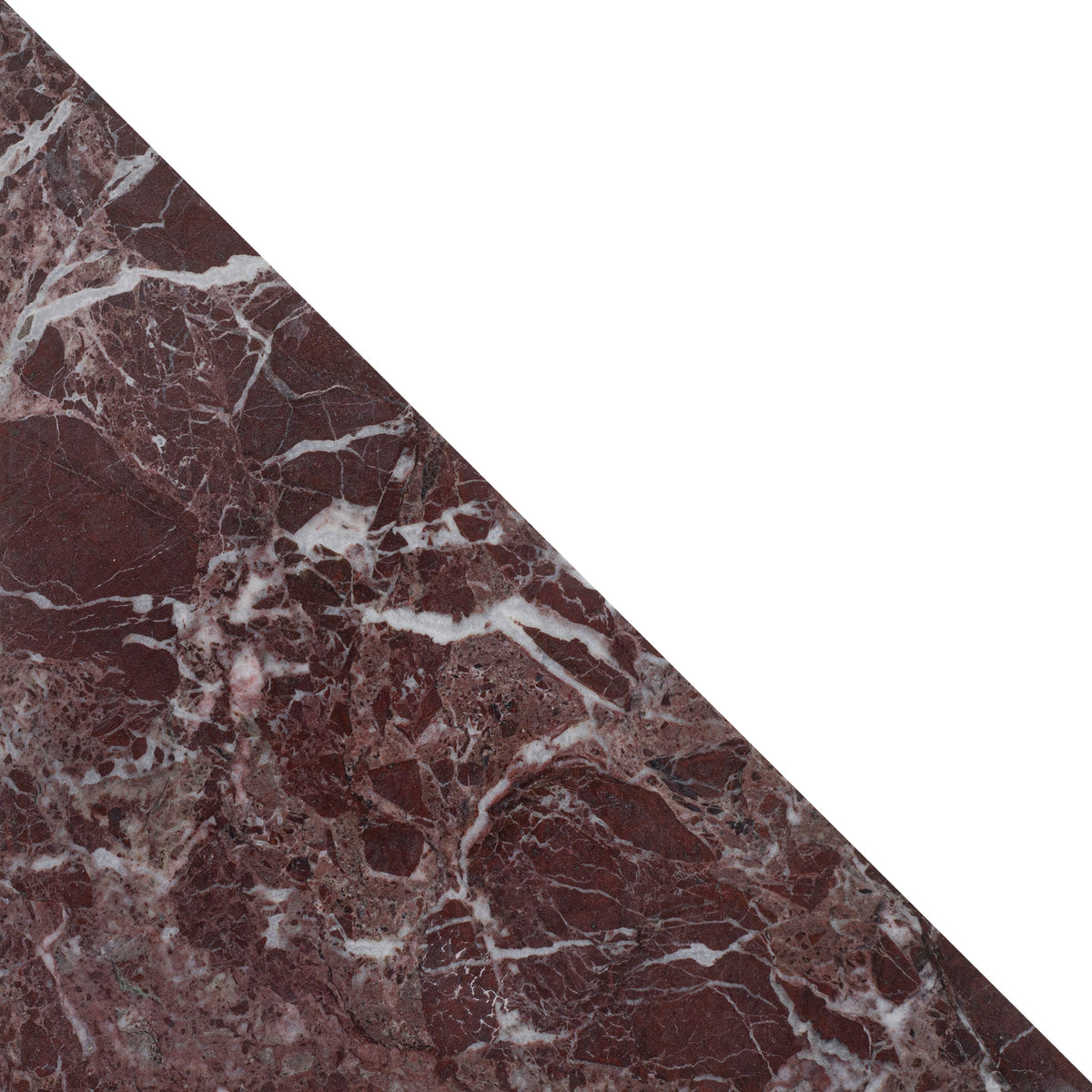 Rosso Levanto Honed Diamond Triangle  x 1 cm Field Tile 