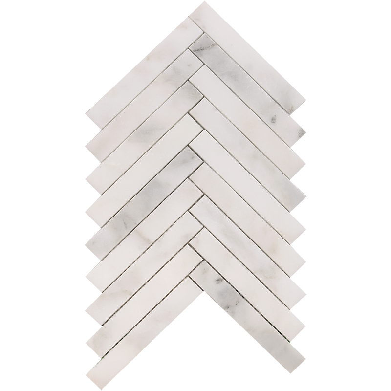 Calacatta Vida Herringbone 2.5 x 15 cm Polished Mosaic