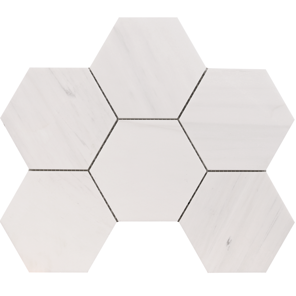 Glacier White Hexagon 12.5 cm Honed Mosaic 