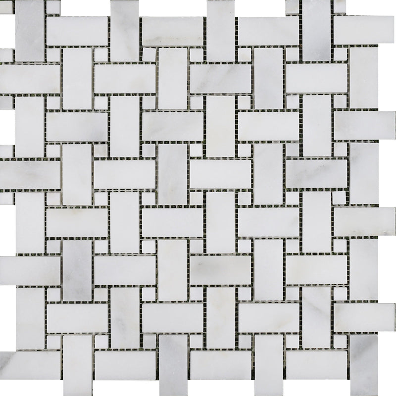 Calacatta Vida Basketweave Honed Mosaic