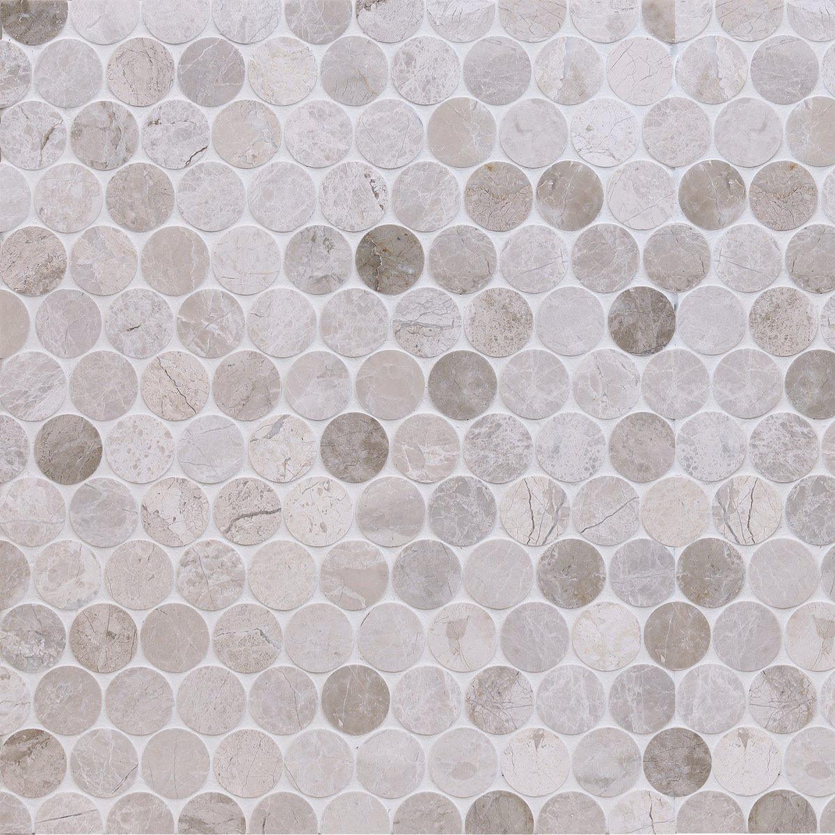 Cream Misto &amp; Vanillish Pearl Penny Round Honed Mosaic 