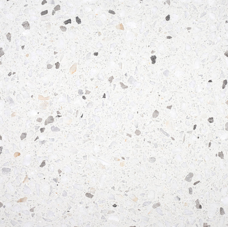 Biarritz White Honed 60 x 60 x 1.25 cm Terrazzo Field Tile #44