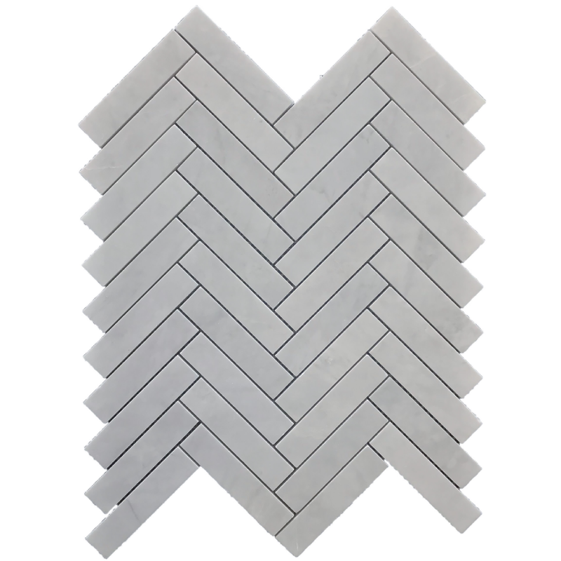 Ice Grey Herringbone 2.5 x 10 cm Honed Mosaic