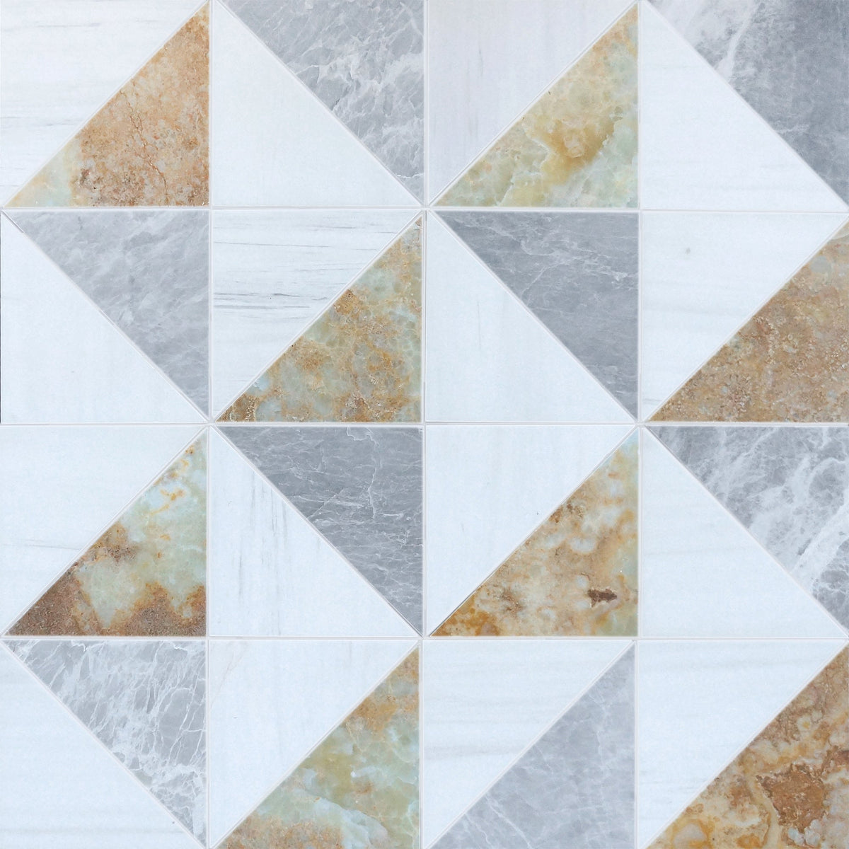 Amber Onyx Honed Diamond Triangle  x 1 cm Field Tile 