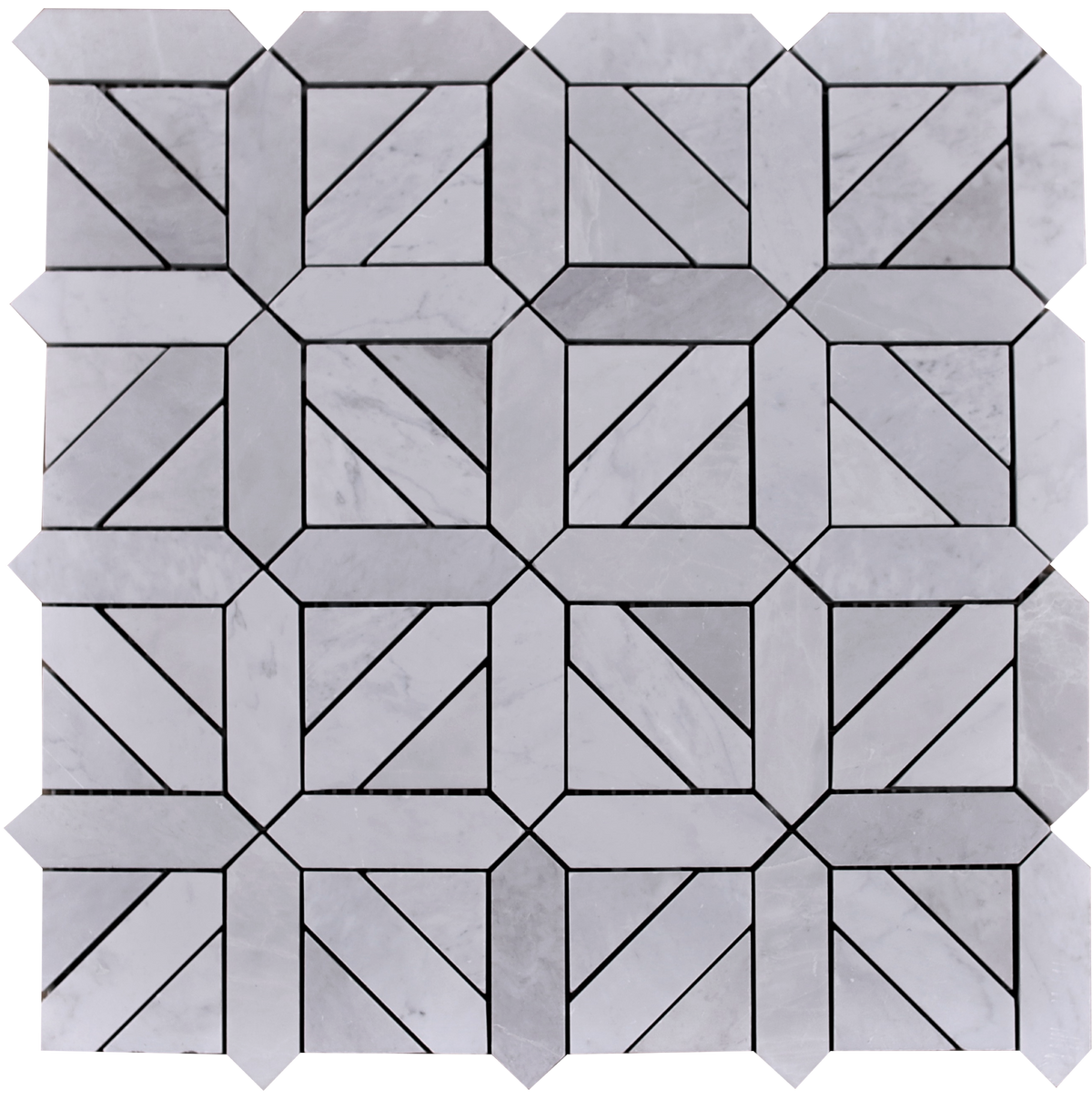Ice Grey Parquet Honed Mosaic 