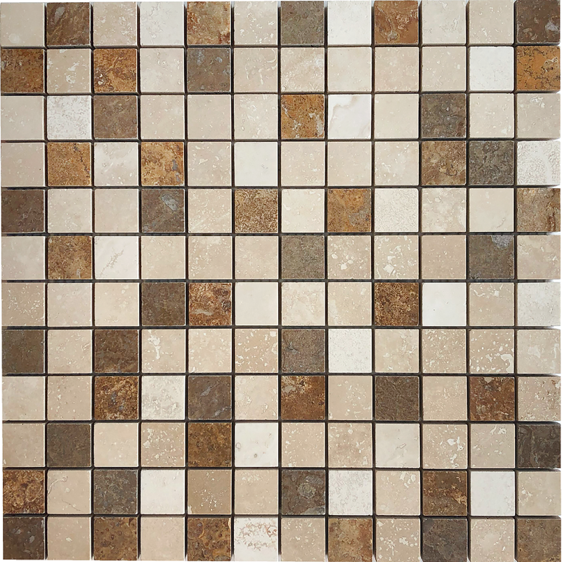 Kona Brown CC & Classic Light CC & Noce CC 2.5 x 2.5 cm Honed Mosaic