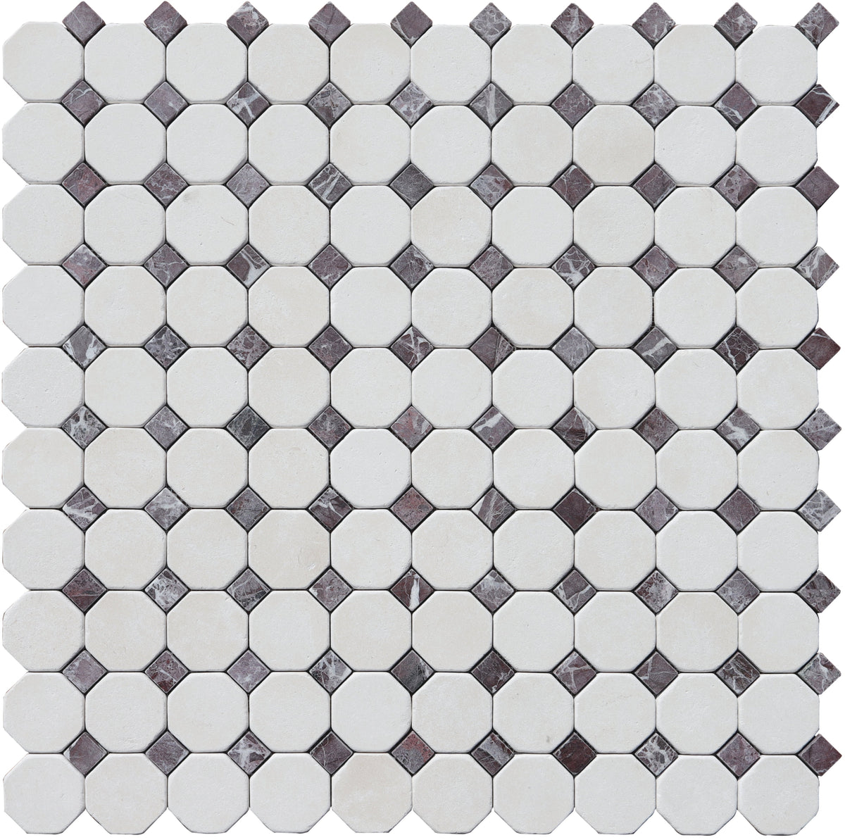 Rosso Levanto &amp; Simena Siena Octagon Tumbled Mosaic 