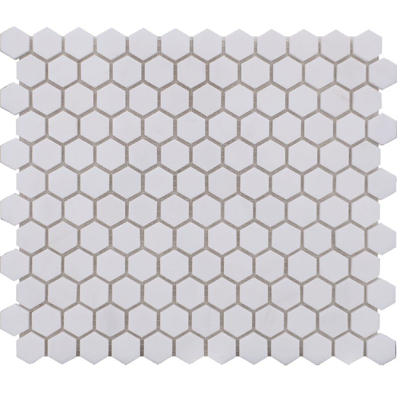 Glacier White Hexagon 2.5 cm Honed Mosaic