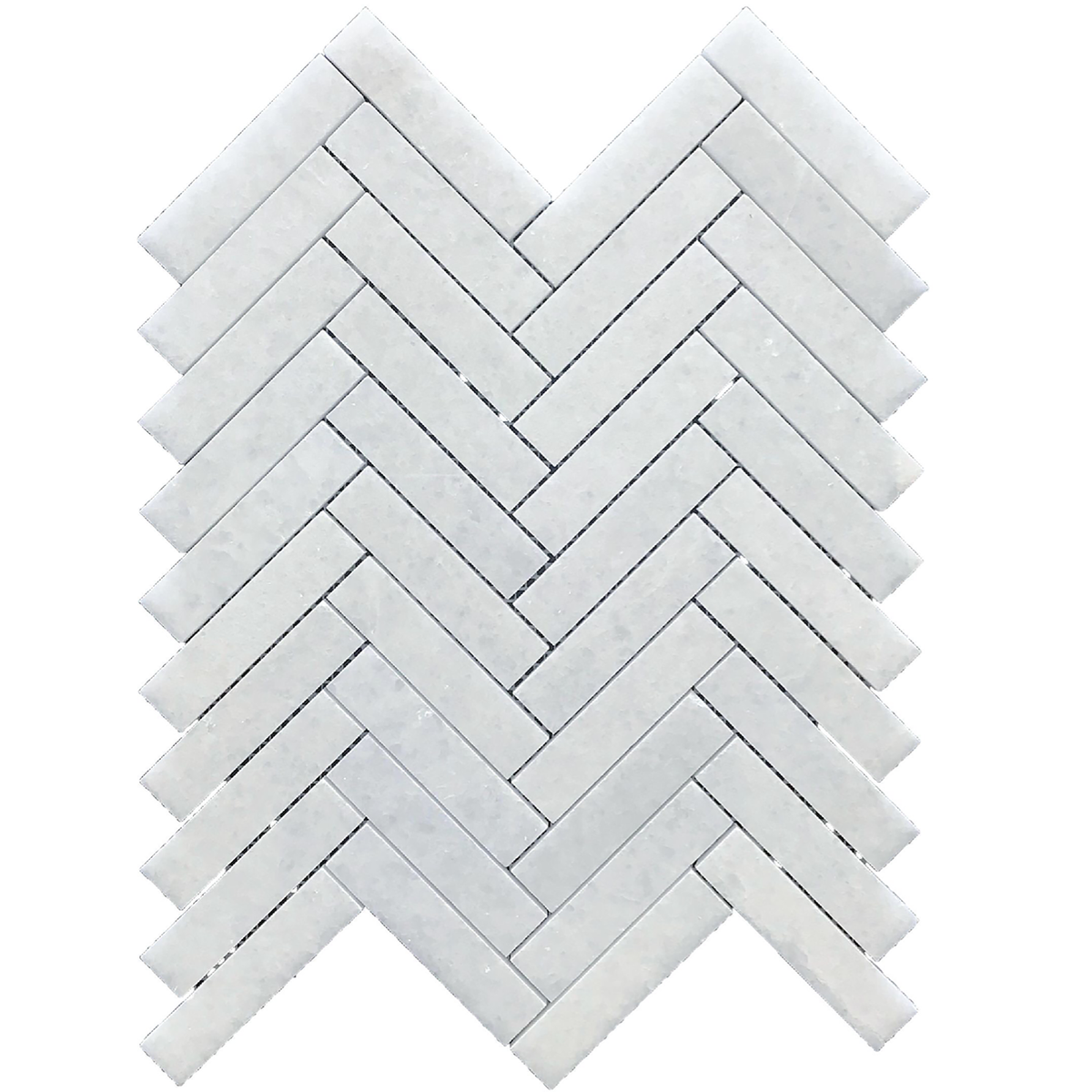 Snow White Herringbone 2.5 x 10 cm Honed Mosaic 