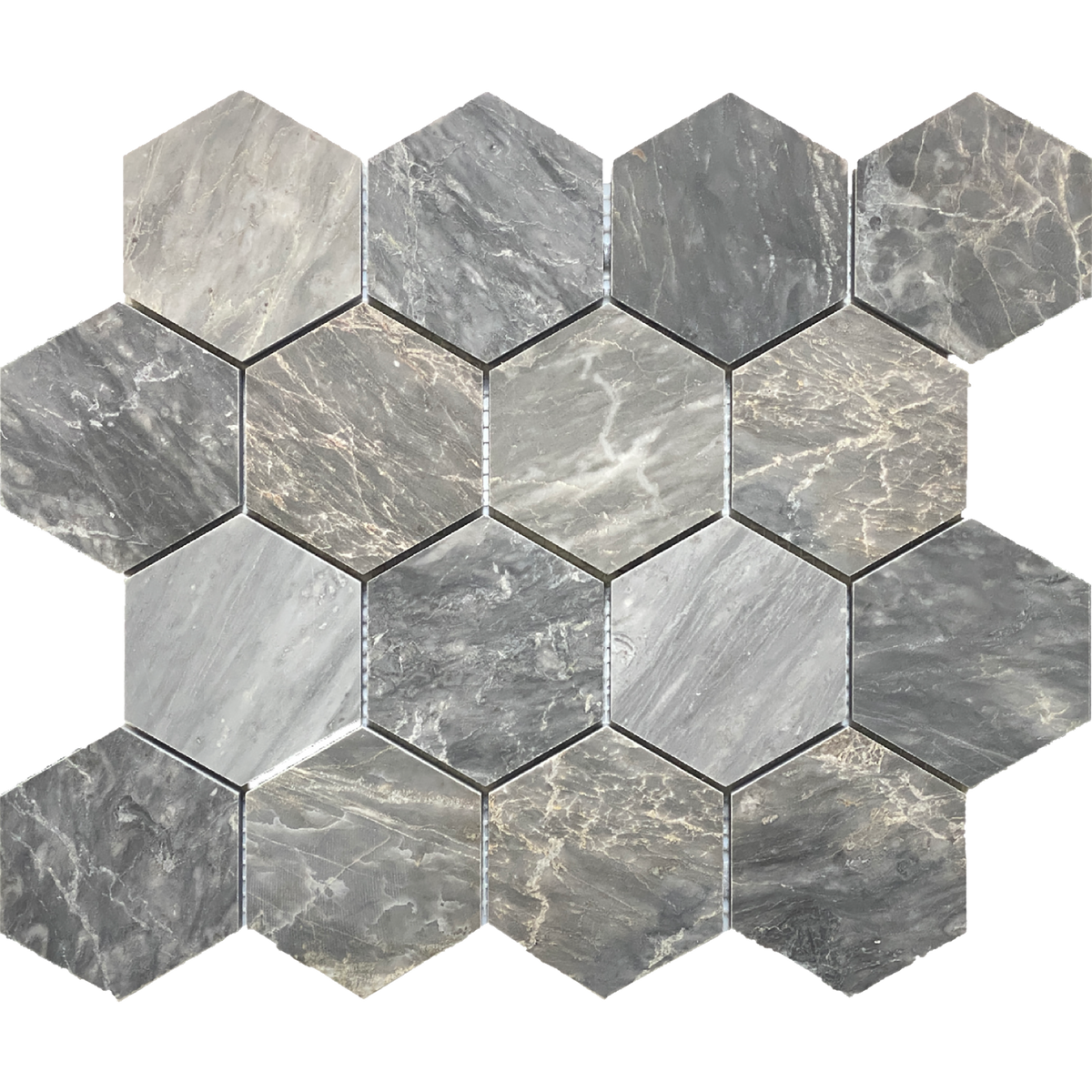 North Sky Hexagon 7.5 cm Honed Mosaic 