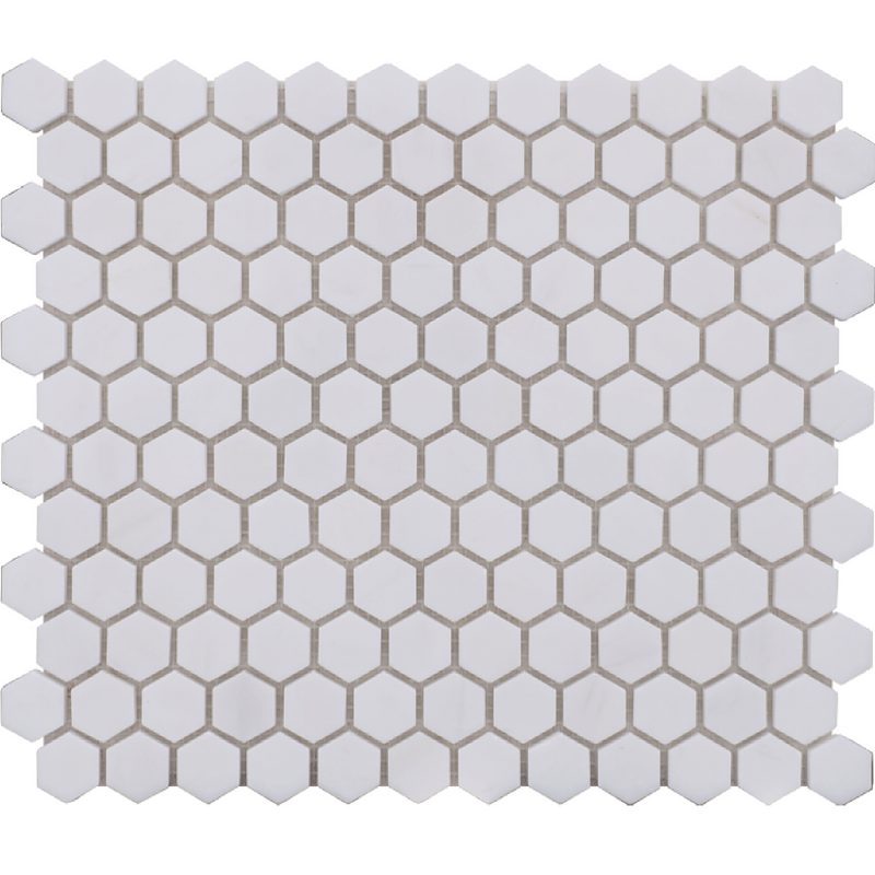Glacier White Hexagon 2.5 cm Polished Mosaic