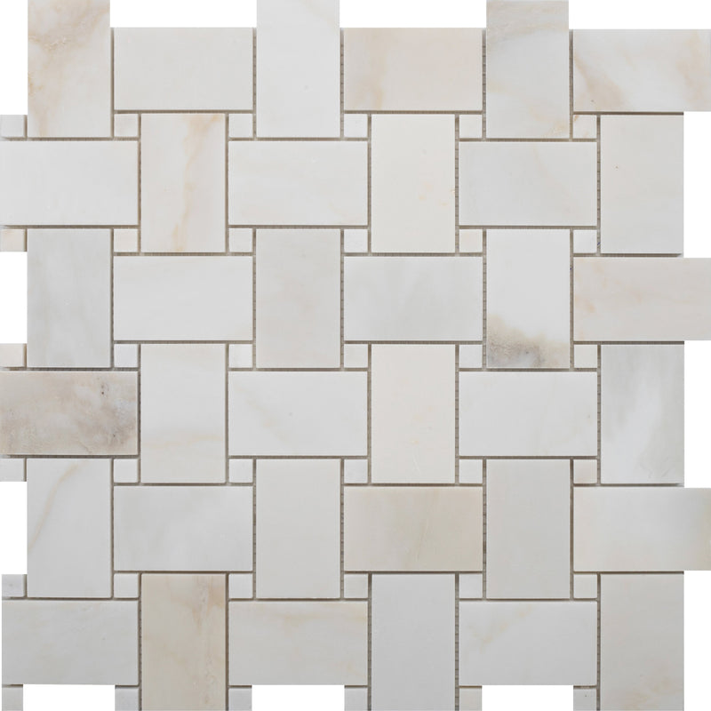 Cremo Delicato Large Basketweave Honed Mosaic