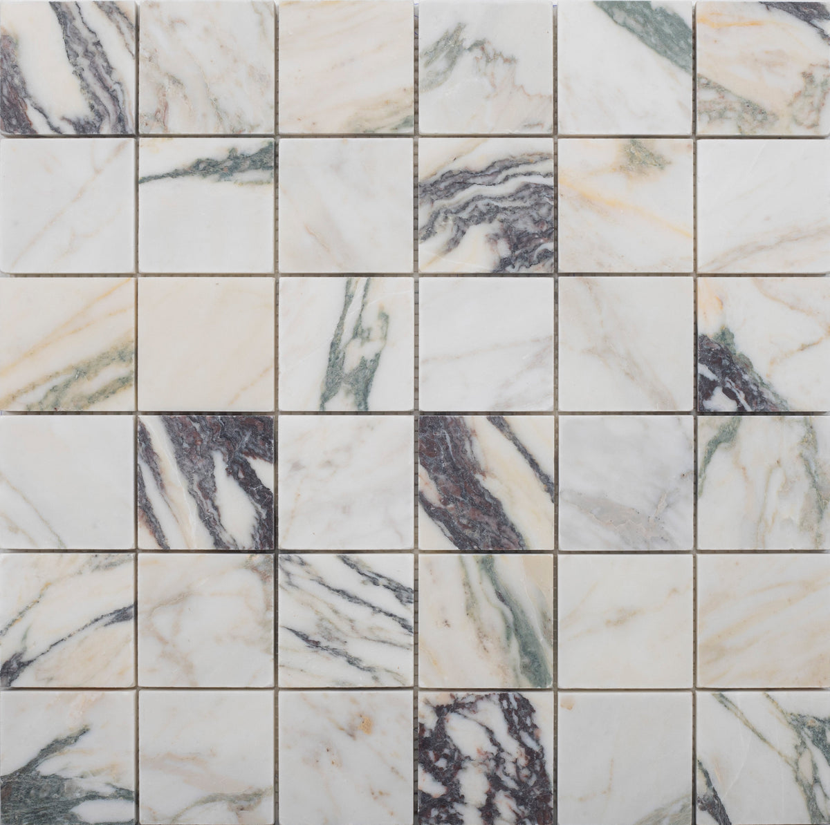 Calacatta Monet 5 x 5 cm Honed Mosaic 