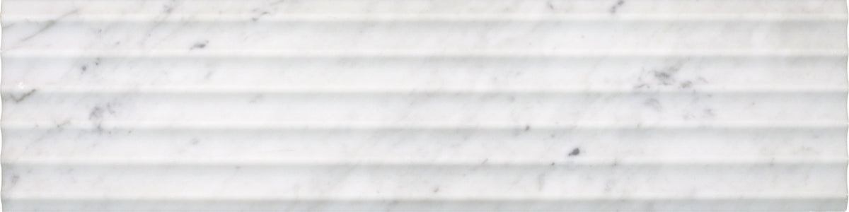 Bianco Carrara Honed Flute-In 15 x 60 x 1 cm Field Tile 