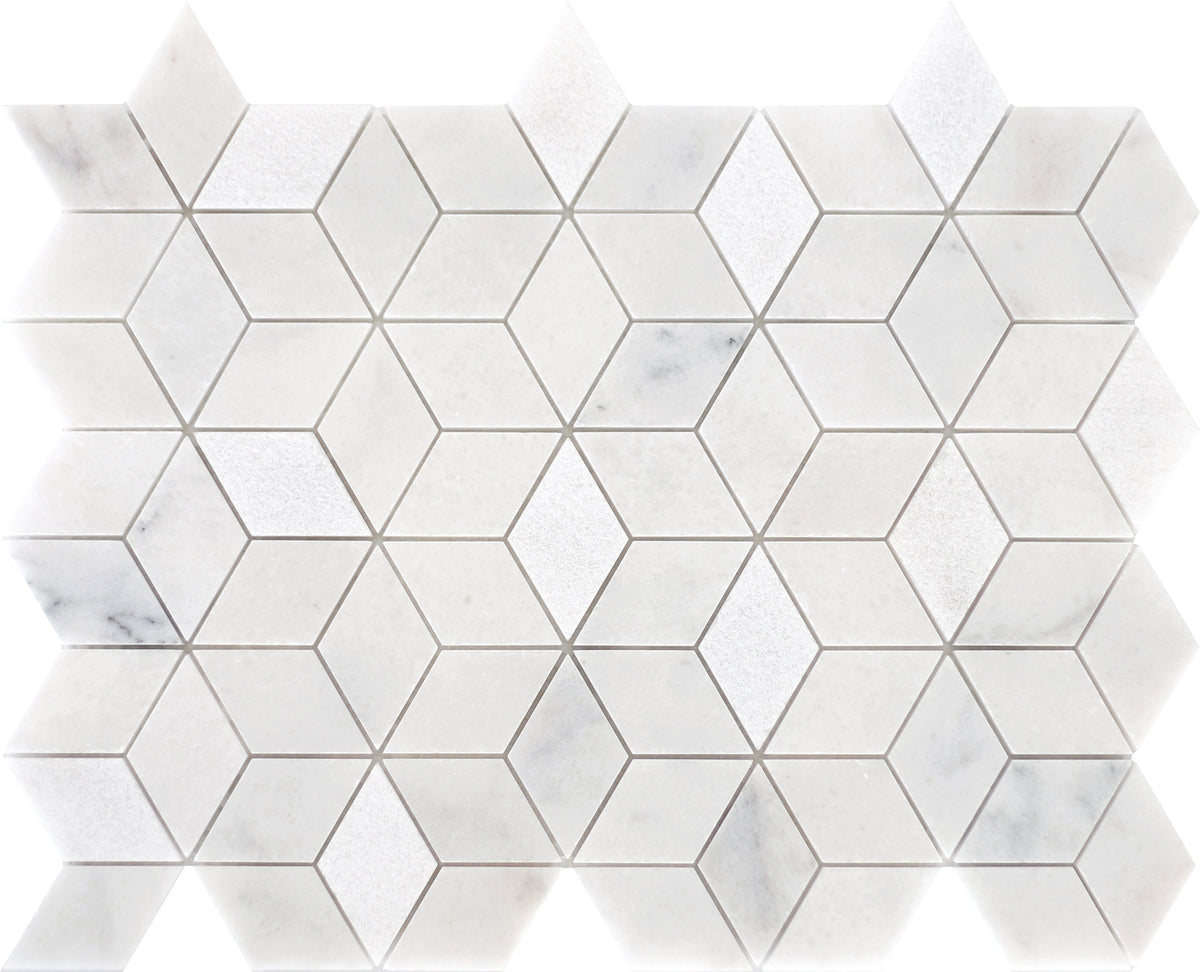 Alba Vera Cube Polished and Sandblasted Mosaic 