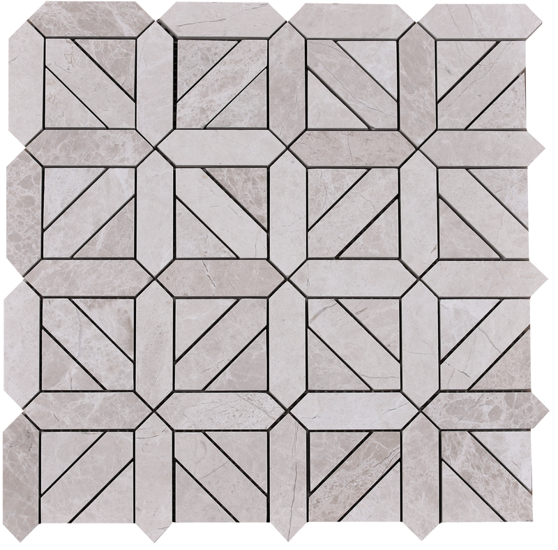 Vanillish Pearl Parquet Honed Mosaic