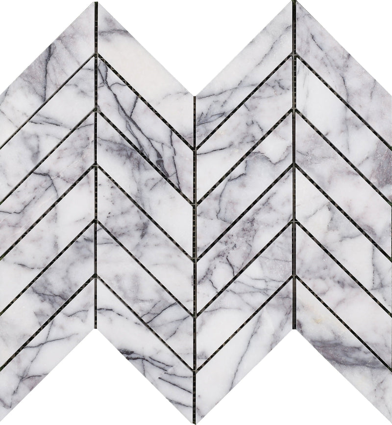 Violeta Chevron 2.5 x 10 cm Honed Mosaic