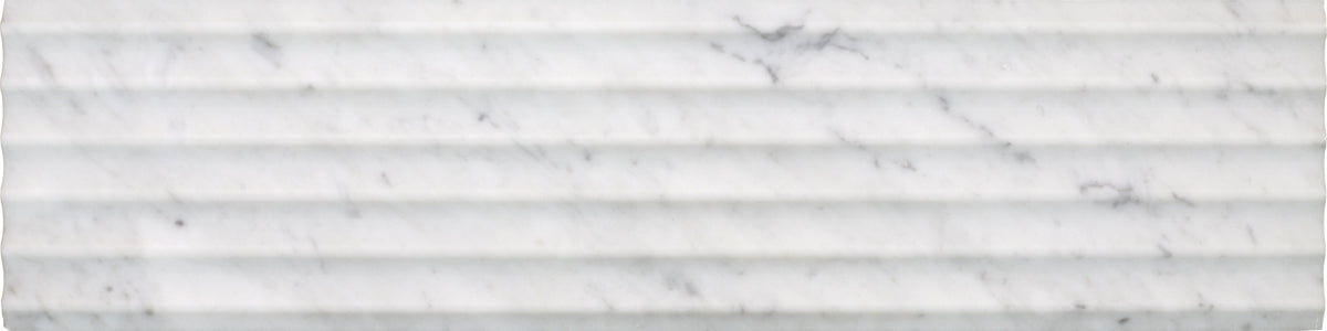Bianco Carrara Honed Flute-In 15 x 60 x 1 cm Field Tile 