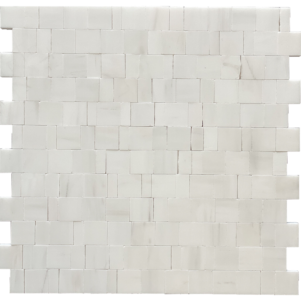 Glacier White Broken Joint 004 Honed Mosaic 