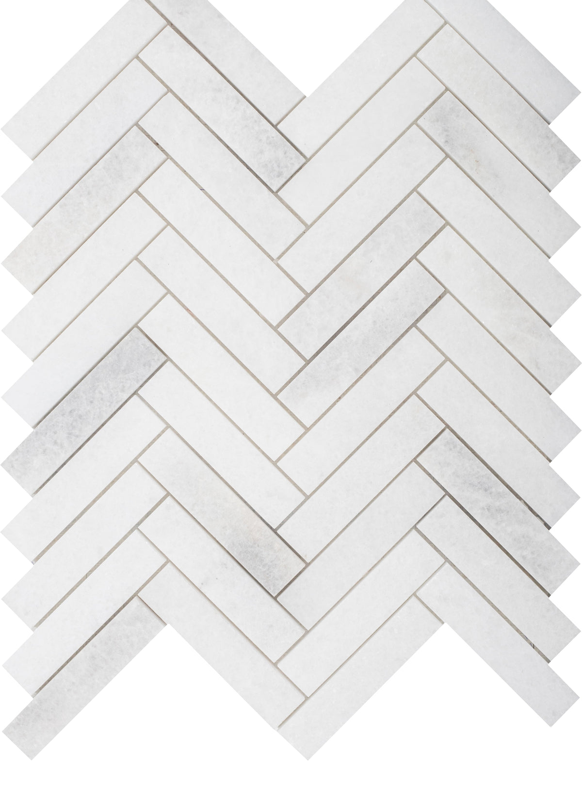Biarritz White Herringbone 2.5 x 10 cm Honed Mosaic 