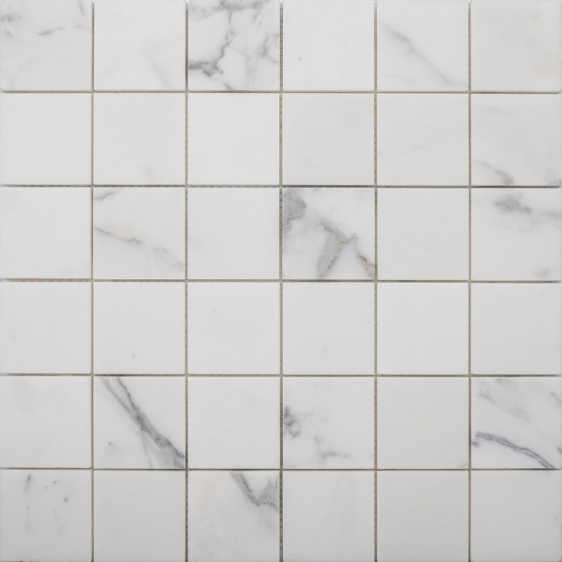 Statuario Extra 5 x 5 cm Honed Mosaic