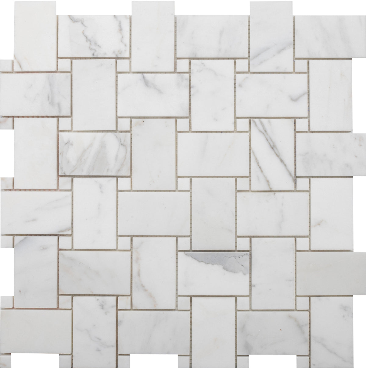 Statuario Extra Large Basketweave Honed Mosaic 